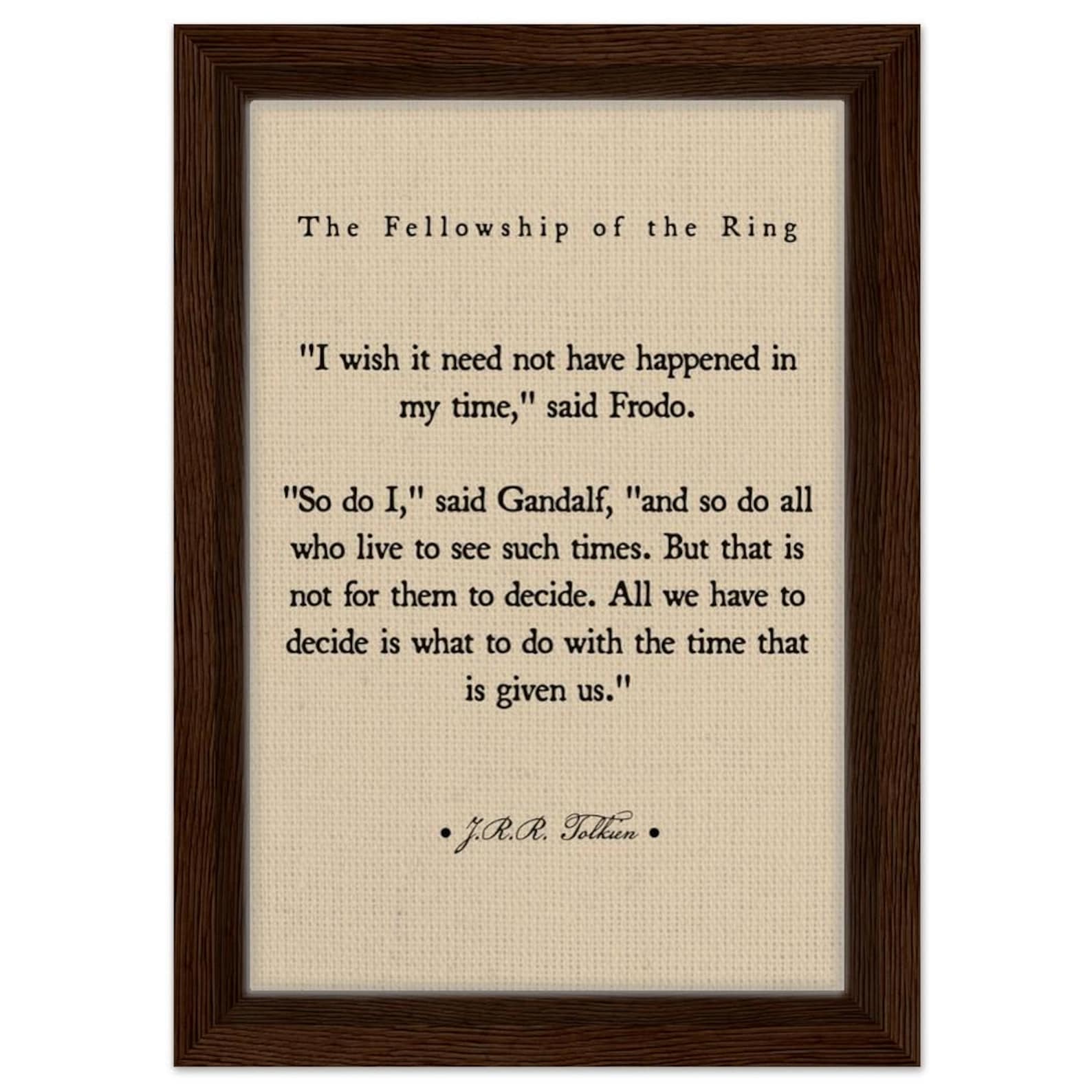 Lord of the Rings Quote Framed Canvas – Motivational Art with Gandalf’s Wisdom, Perfect for Fantasy Lovers and Book Collectors - 20x30 cm / 8x12″