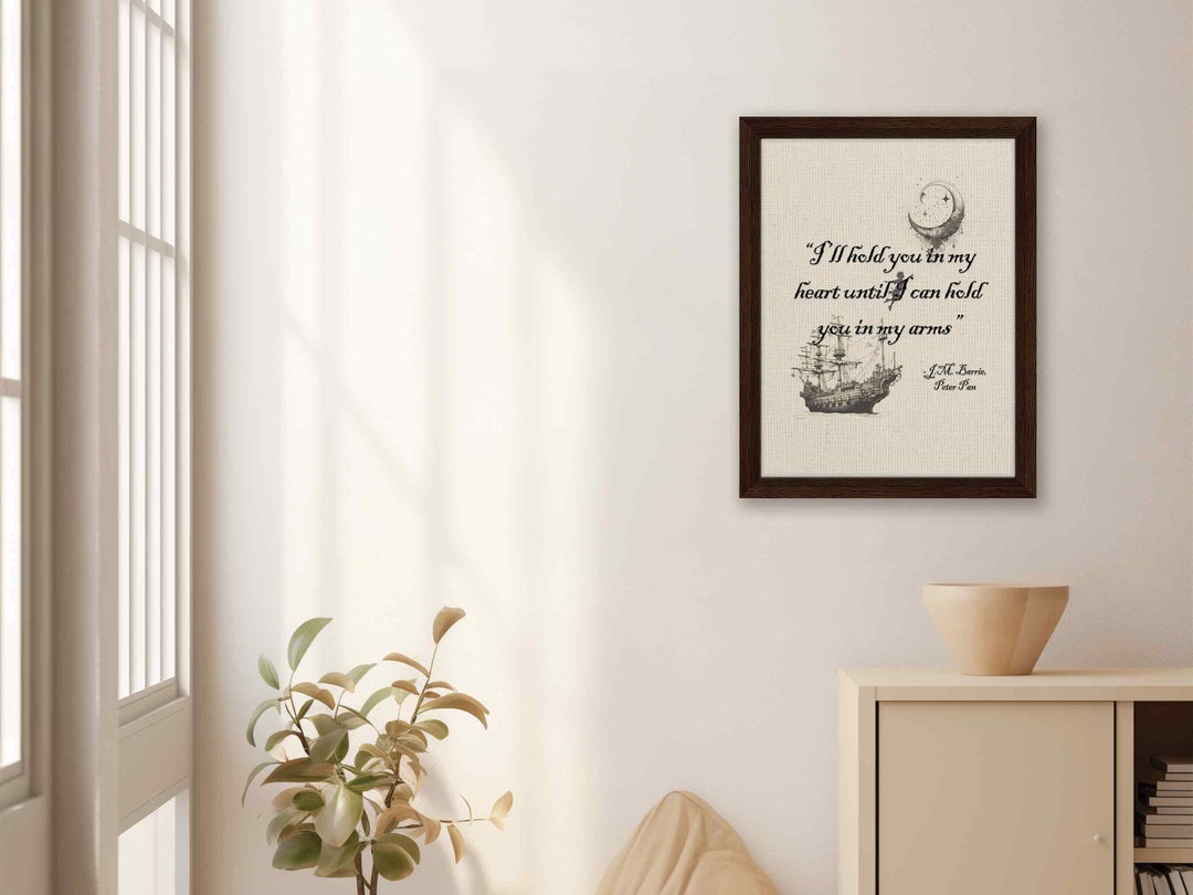 Framed Peter Pan Quote Canvas - I'll Hold You in My Heart - Nursery ...