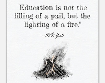 Teacher Quote Canvas Wall Art - Classroom Art Teacher Gift - W.B. Yeats Quote Wall Art
