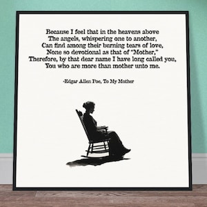 Edgar Allen Poe, To My Mother gerahmtes Poster - Hochwertiger Druck, Muttertagsgeschenk, Mamas Geburtstag