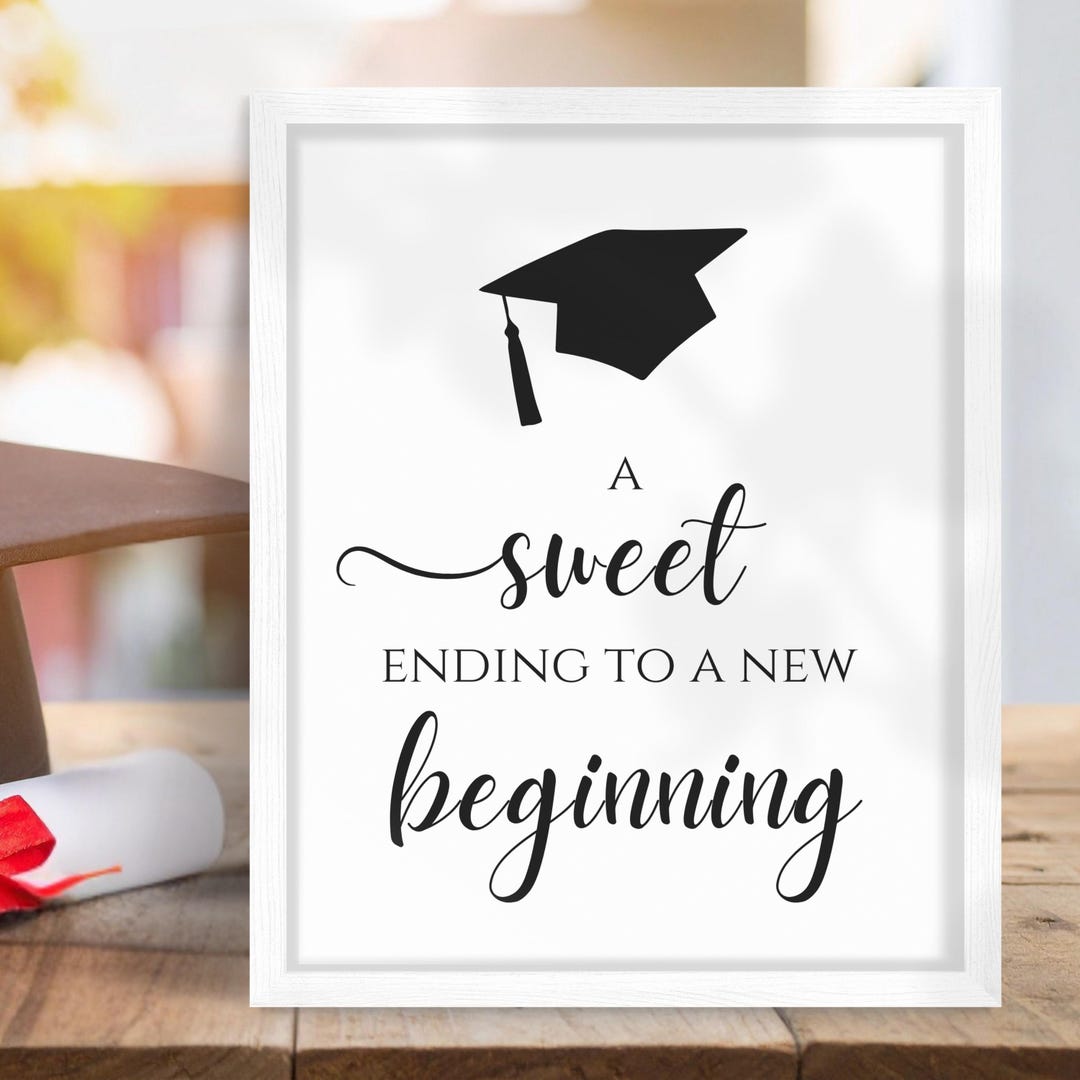 Editable Grad Party Sign | Sweet Ending Candy Buffet Sign for ...