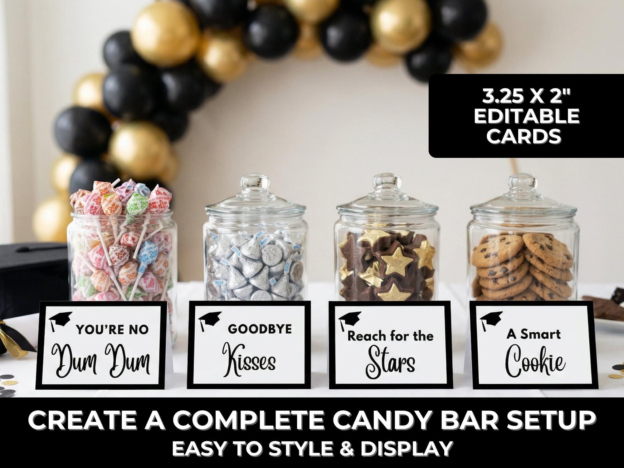 Graduation Candy Bar Bundle Editable Canva Template, High School ...