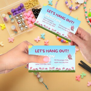 Kids Contact Info Exchange Card for Preteens, Personalized Gamertag Keep in Touch for Play Dates, Gamer Cards for Meetups, Virtual Invites