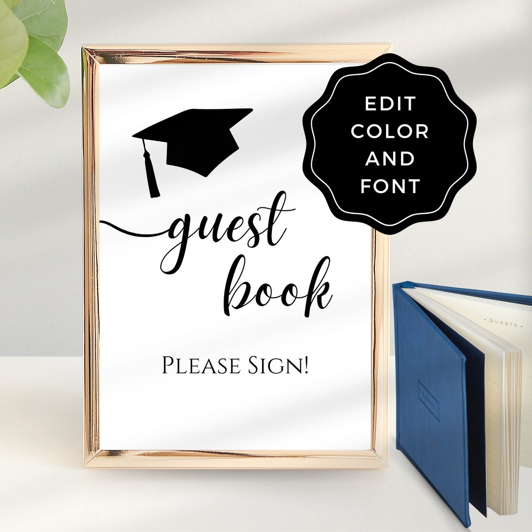 Graduation Party Sign Editable Grad Party Table Signs Printable ...