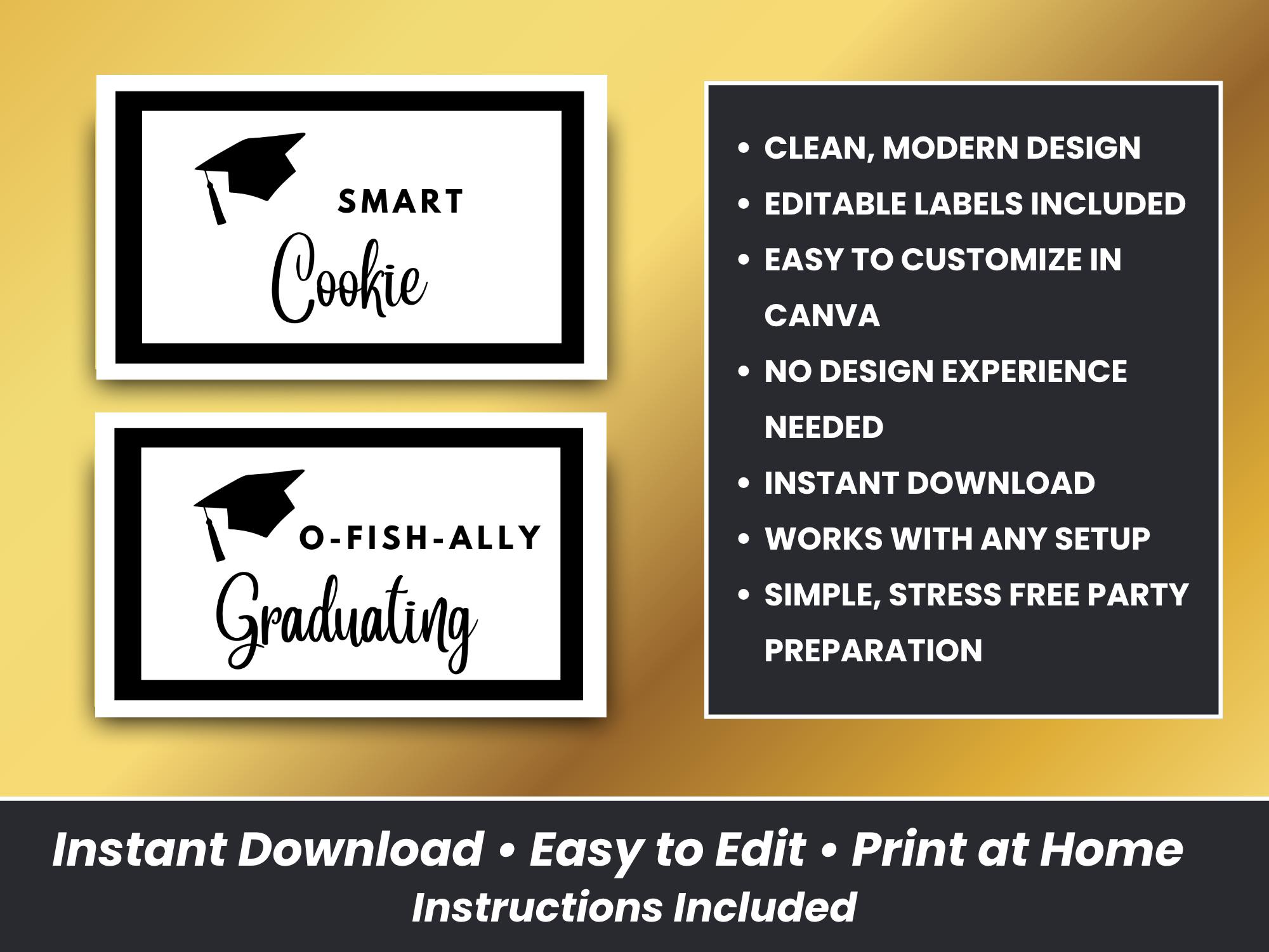Graduation Candy Bar Bundle Editable Canva Template, High School ...