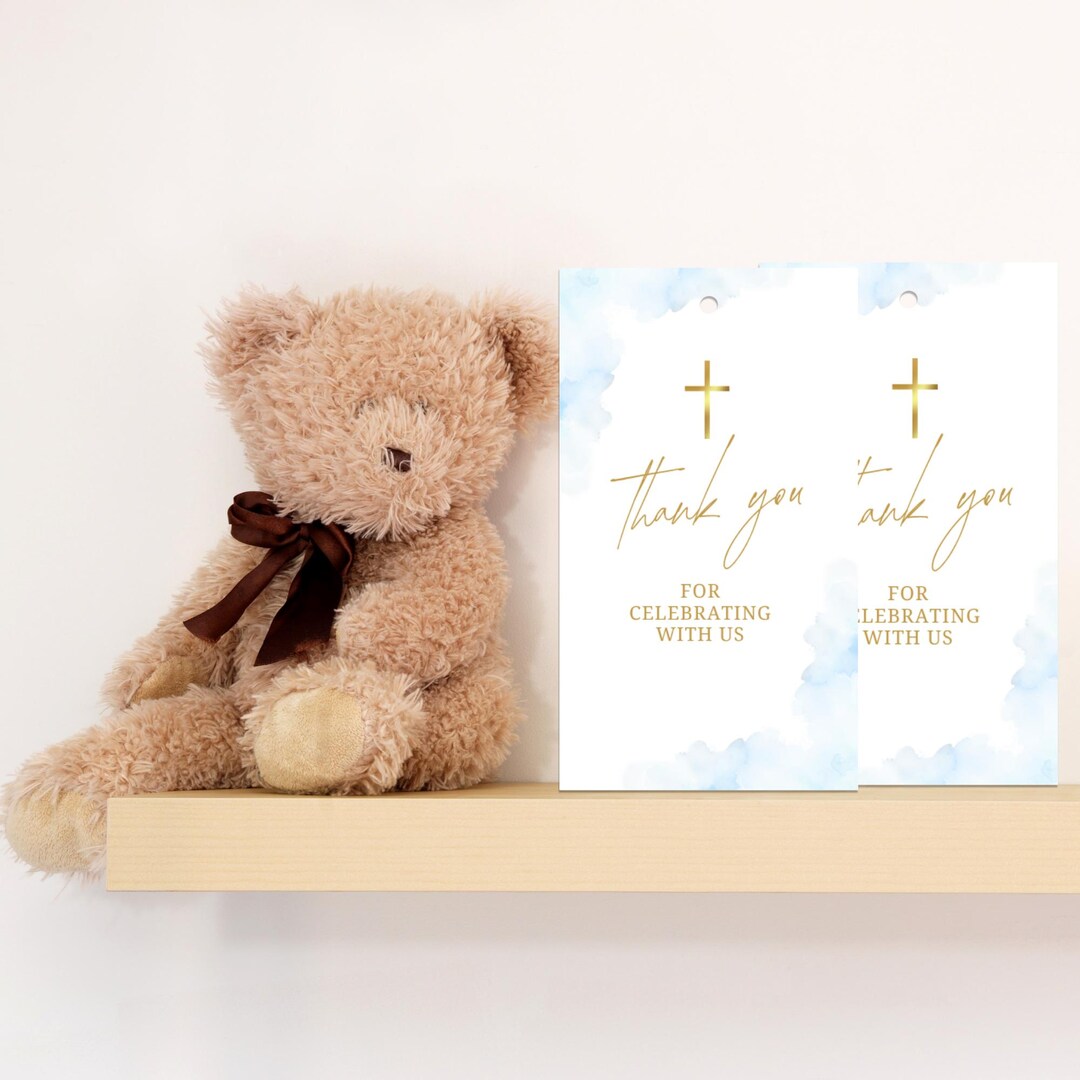 Dedication Tag Layout Baptism Favor Tag Template, Editable Christening Favor Tags, Baby ...