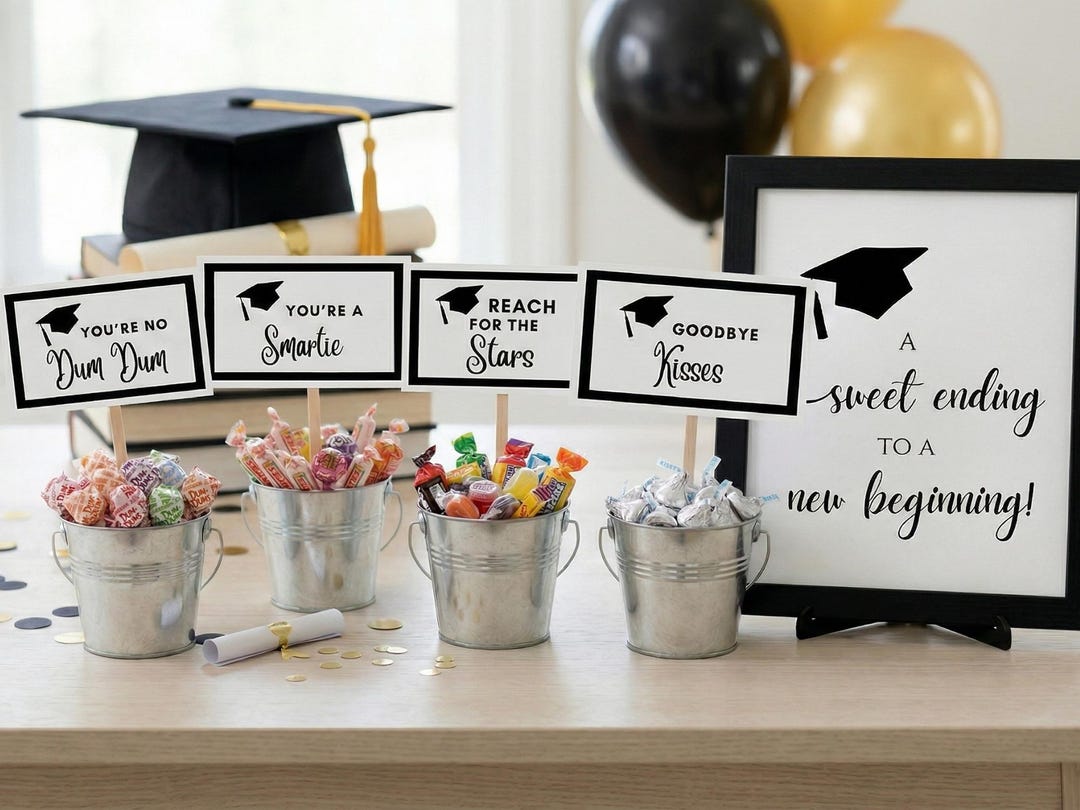 Graduation Candy Bar Bundle Editable Canva Template, High School ...
