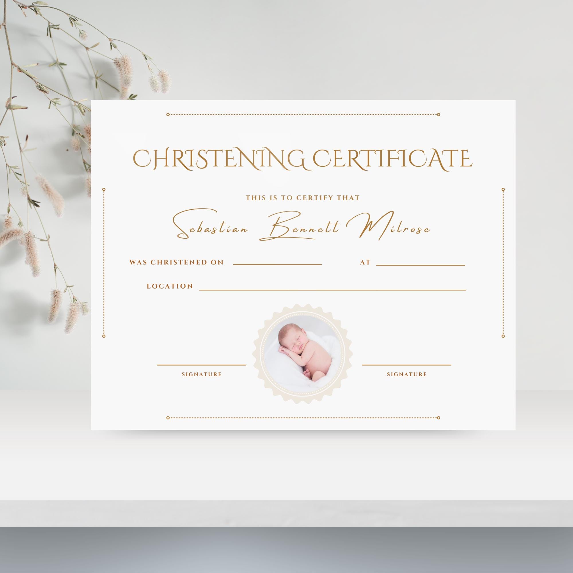 Image 12 for Baby Christening Certificate Template