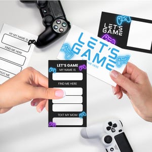 Playdate-kaart voor kinderen, contact houden Visitekaartjes voor speeldatums, gamertag uitwisselen, leuke gepersonaliseerde zomeruitnodigingen