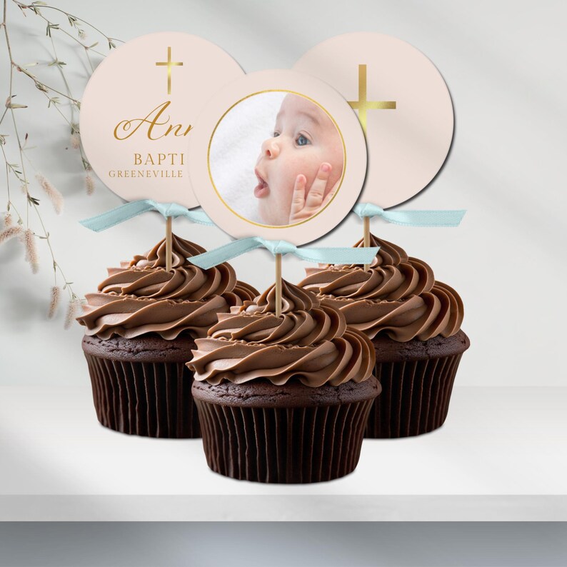 Baptism Cupcake Toppers, Printable Religious Cupcakes Topper ...
