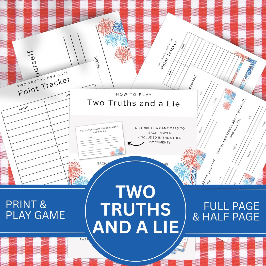 Independence Day Two Truths and a Lie Game, Patriotic Party Ice Breaker ...