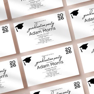 Wkładka do zaproszenia na przyjęcie z okazji ukończenia szkoły: Edytowalny kod QR w załączniku (do pobrania w wersji cyfrowej)