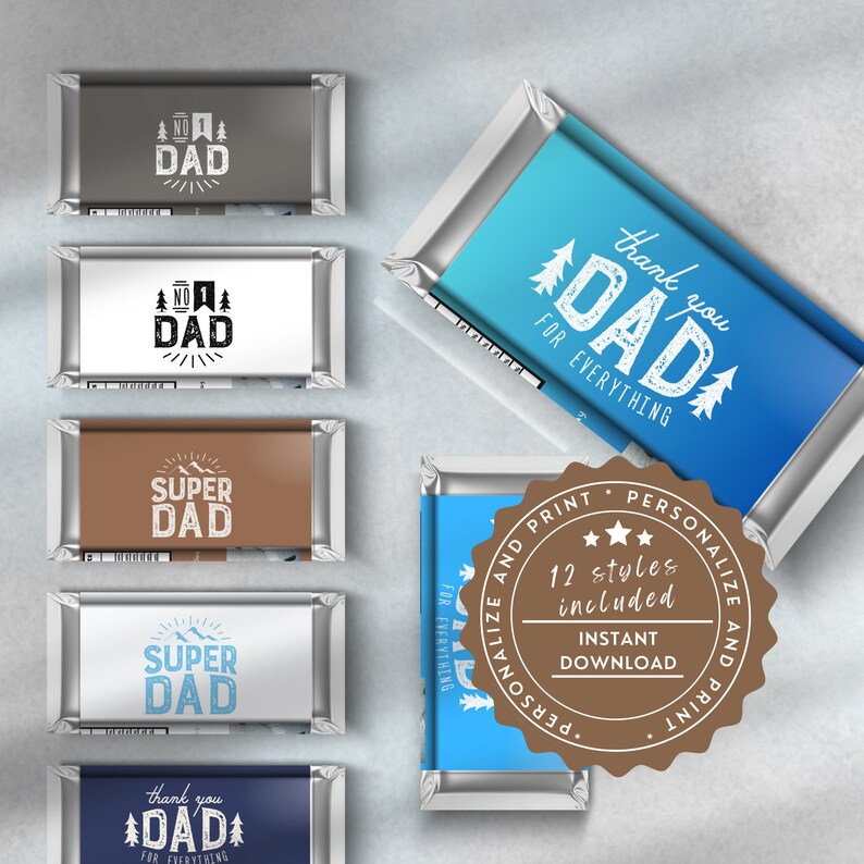 Happy Father's Day Candy Wrapper Printable Father's Day Gift Dad ...
