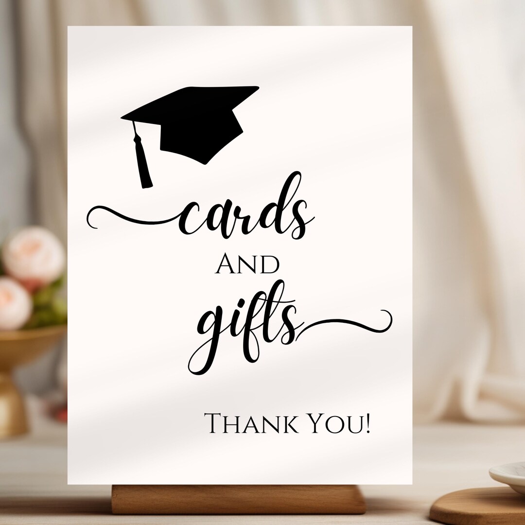 Graduation Cards and Gifts Table Sign, Party Decor (digital Download ...