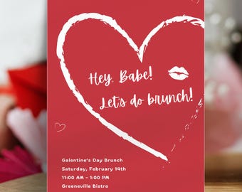 Galentine's Day Brunch-Einladung Vorlage, Girls Night Invite (Digitaler Download)