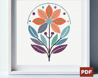 Cross Stitch Pattern Summer Floral Calm Instant Download PDF