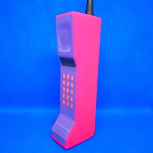 Handmade Pink Cosplay Brick Phone Prop - The Front is a Sticker/Label