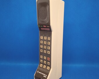 Handmade DynaTAC 8000x Cosplay Brick Phone Prop in Cream/Beige - The Front is a Sticker/Label