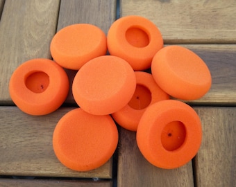 4 pairs of replacement Orange Foam Pads for Vintage Headphones - Will fit MDR-3L2 and many others