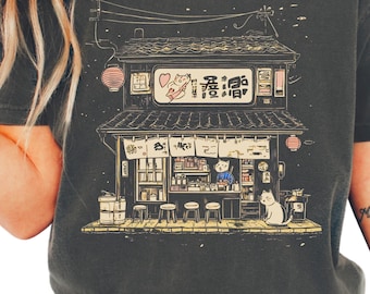 Ramen Cat T-Shirt | Japanese Noodle Shop Comfort Colors® Tee | Japan Lover Gift