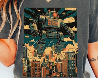 Vintage Robot T-Shirt, Retro Sci-Fi Graphic Tee, Comfort Colors Gift for Nerds