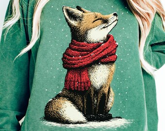 Cozy Fox Christmas Sweatshirt | Winter Holiday Crewneck | Gift for Nature Lovers