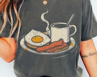 Camiseta con estampado de desayuno, Comfort Colors® Camiseta unisex, Regalo para amantes de la comida
