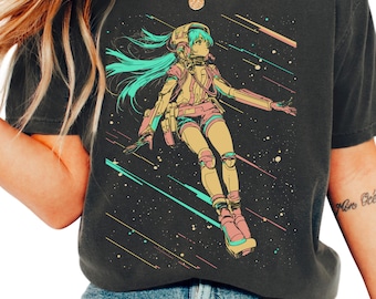 90s Anime Manga Girl Shirt, Japanese Horror, Alt Clothes, Anime Aesthetic, Grunge Clothing, Streetwear, Gore Tee, Space gift, Geek gift