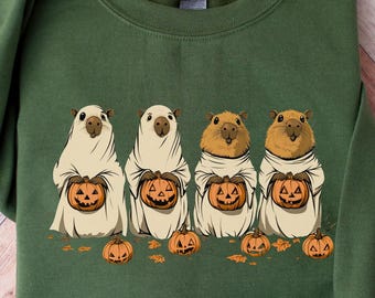 Capybara Halloween-sweatshirt | Grappige en griezelige dieren-trui | Cadeau voor capybara-liefhebbers