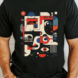 Moderne Kunst T-Shirt, Abstraktes Shirt, Artsy T-Shirt, Geometrische Formen, künstlerisches Shirt, Künstler Geschenk, Grafik-T-Shirt Unisex