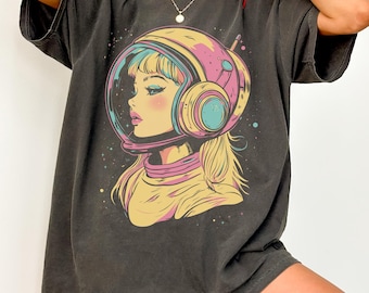 90s Anime Manga Girl T-Shirt, Japanese Horror, Alt Clothes, Anime Aesthetic, Grunge Clothing, Streetwear Shirt, Gore Tee, Space astronaut