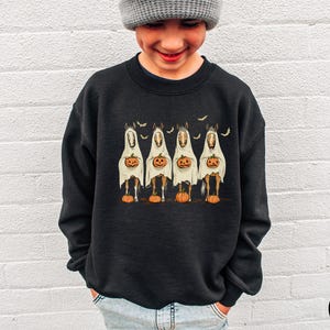 Horse Ghost Kids Sweatshirt for Halloween, Kids Ghost Sweatshirt, Horse Lover Gift, Cute Ghost, Spooky Horse, Western, Cowgirl, Cowboy