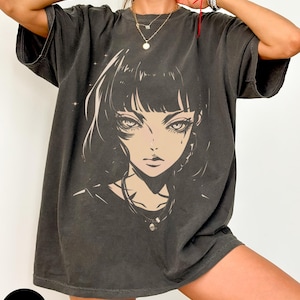 Japanese anime shirt, Kawaii clothing, Japanese streetwear, Retro anime shirt, Manga shirt, Vintage anime shirt, Anime girl, Comfort colors