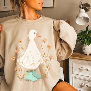 Goose halloween Ghost sweatshirt, Halloween geese duck, Autumn, Funny goose being silly, Spooky Fall Season, Funny Animal dressed as ghost