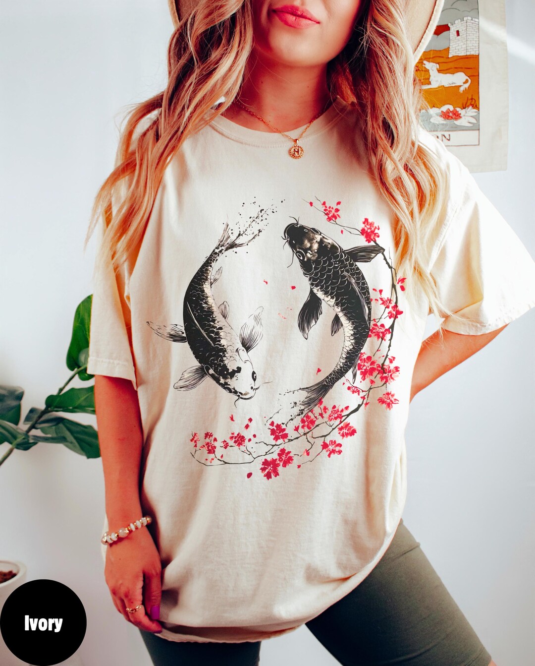 Japanese Koi Fish T-shirt Black main image 1