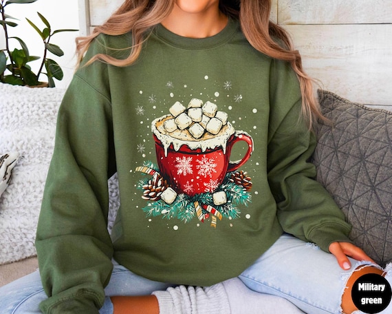 Hot Coco Christmas Sweatshirt, Christmas Outfit, Christmas Sweater