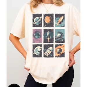 Space-Themed shirt, Galactic Adventure T-Shirt, Vintage Style Graphic, Gifts for Astronomy Lovers, Outer space, Planets, Rockets, Nerdy gift