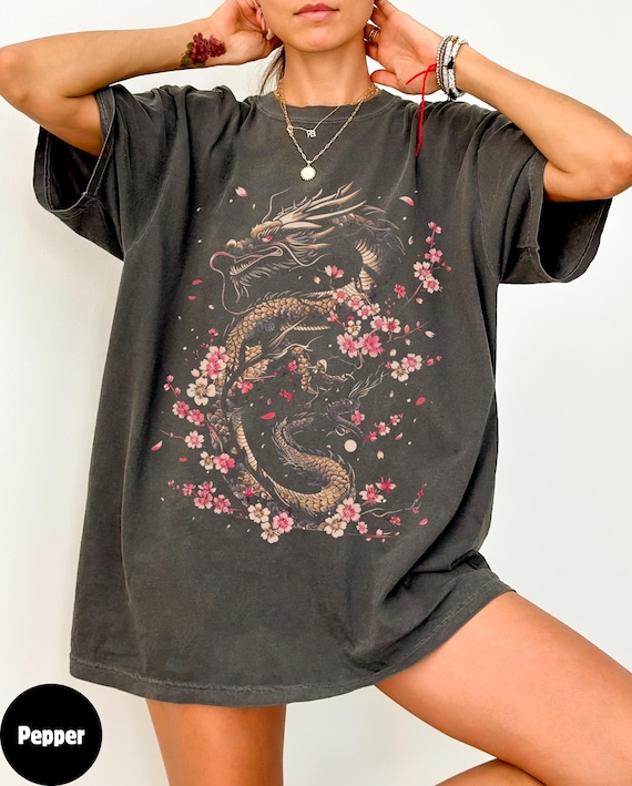 Sakura dragon shirt, Sakura blossom shirt, Japanese tshirt, Cherry blossom t-shirt, Japanese dragon shirt, Asian dragon shirt, Unisex