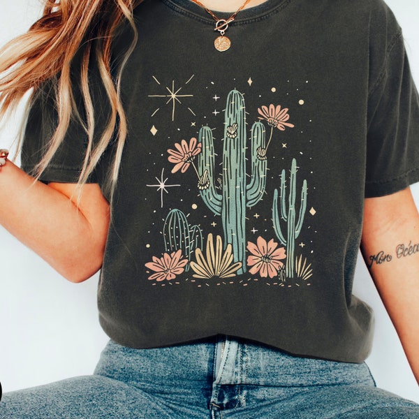 Vintage Cactus Prints Casual Cotton Shirt main image 1