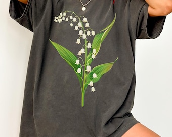 May Birth Flower Shirt | Lily of the Valley Botanical Tee Birthday Gift