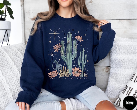 Desert Cactus Sweatshirt, Southwestern Western Crewneck, Cactus Lover Gift