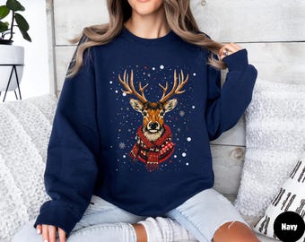 Weihnachten Hirsch Sweatshirt, Weihnachten Hirsch, Weihnachten