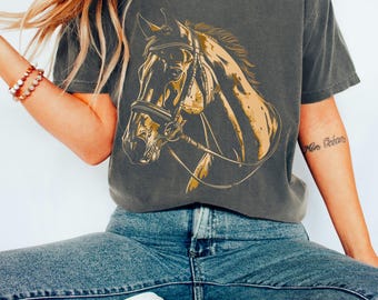 Horse shirt, Equestrian Tee, Animal Lover Gift, Equine Shirt, Horseback Riding Apparel, Horse Graphic Top, Horse lover gift