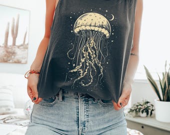 Tanktop hemelse kwallen, zeedier, oceaandier, hippie boho, cadeau oceaanliefhebber