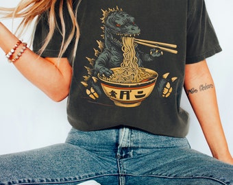 Monster-Shirt, Ramen-Shirt, Monster-Grafik-T-Shirt, Monster-Shirt, japanisches Monster-Shirt, lustiges Monster-Shirt, Anime-Ramen-Shirt, Unisex