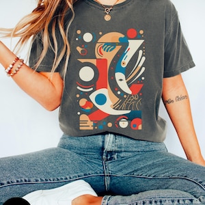 Moderne Kunst T-Shirt, Abstraktes Shirt, Artsy T-Shirt, Geometrische Formen, künstlerisches Shirt, Künstler Geschenk, Grafik-T-Shirt Unisex, Muster-Shirt