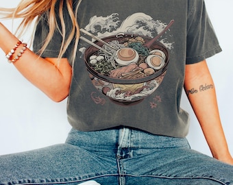Camiseta de ramen, regalo de ramen, regalo para amantes del ramen, camiseta de Japón, regalo japonés, amante de Japón, ramen vintage, linda camiseta de fideos japoneses, regalo para amantes de la comida