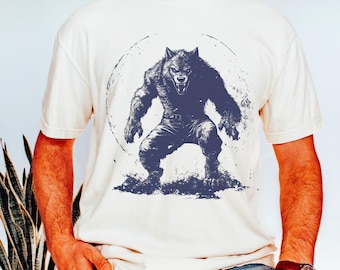 Vintage Werewolf T-shirt, Retro Horror Creature Top