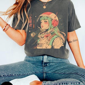jaren 90 anime manga meisjes T-shirt, Japanse horror, alt kleding, esthetiek anime, grunge kleding, harajuku streetwear shirt, Gore Tee, ruimte