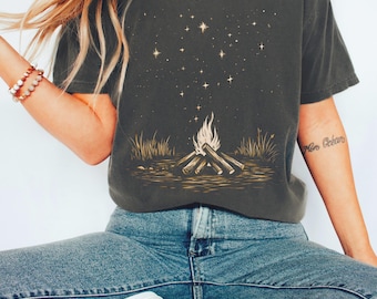 Campfire Graphic Tee, Bonfire Camping Hiking Shirt